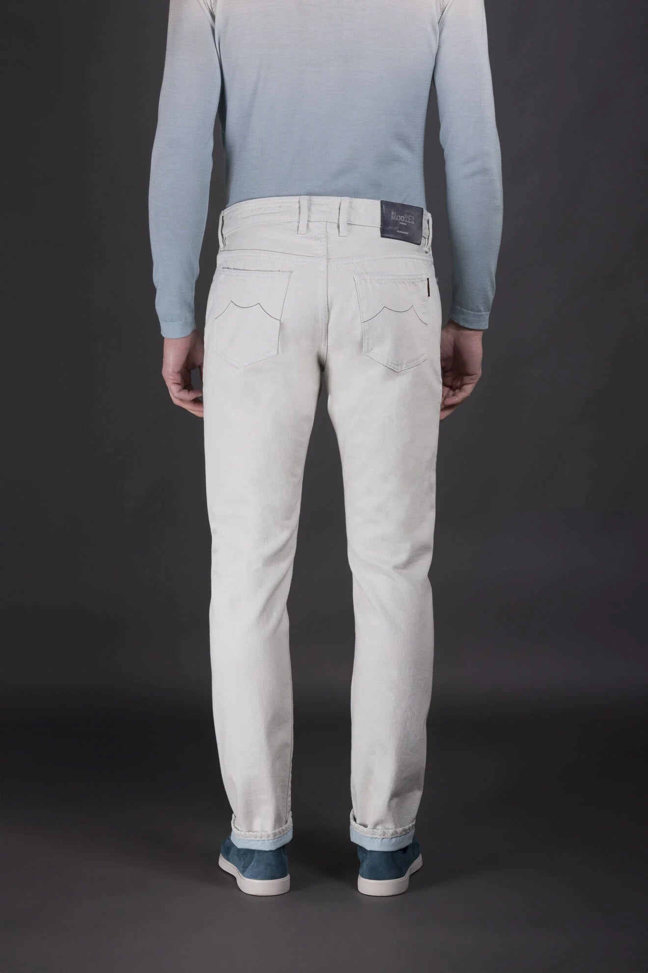 Moorer Pavel 55 Azzurro Cotton Tapered Denim Jeans