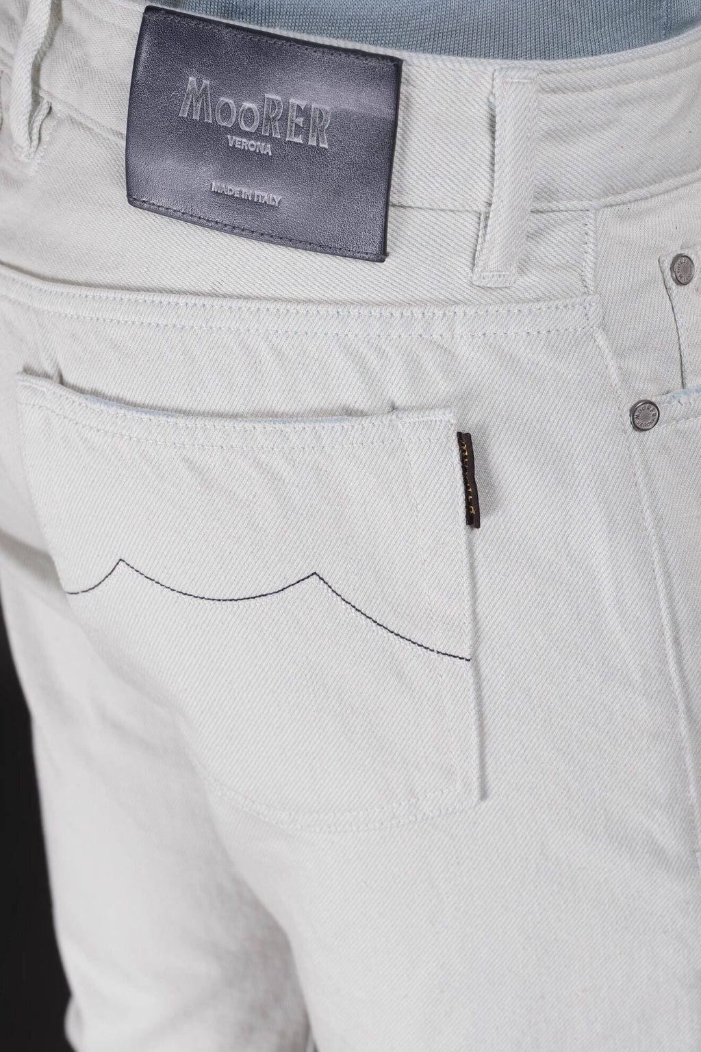 Moorer Pavel 55 Azzurro Cotton Tapered Denim Jeans