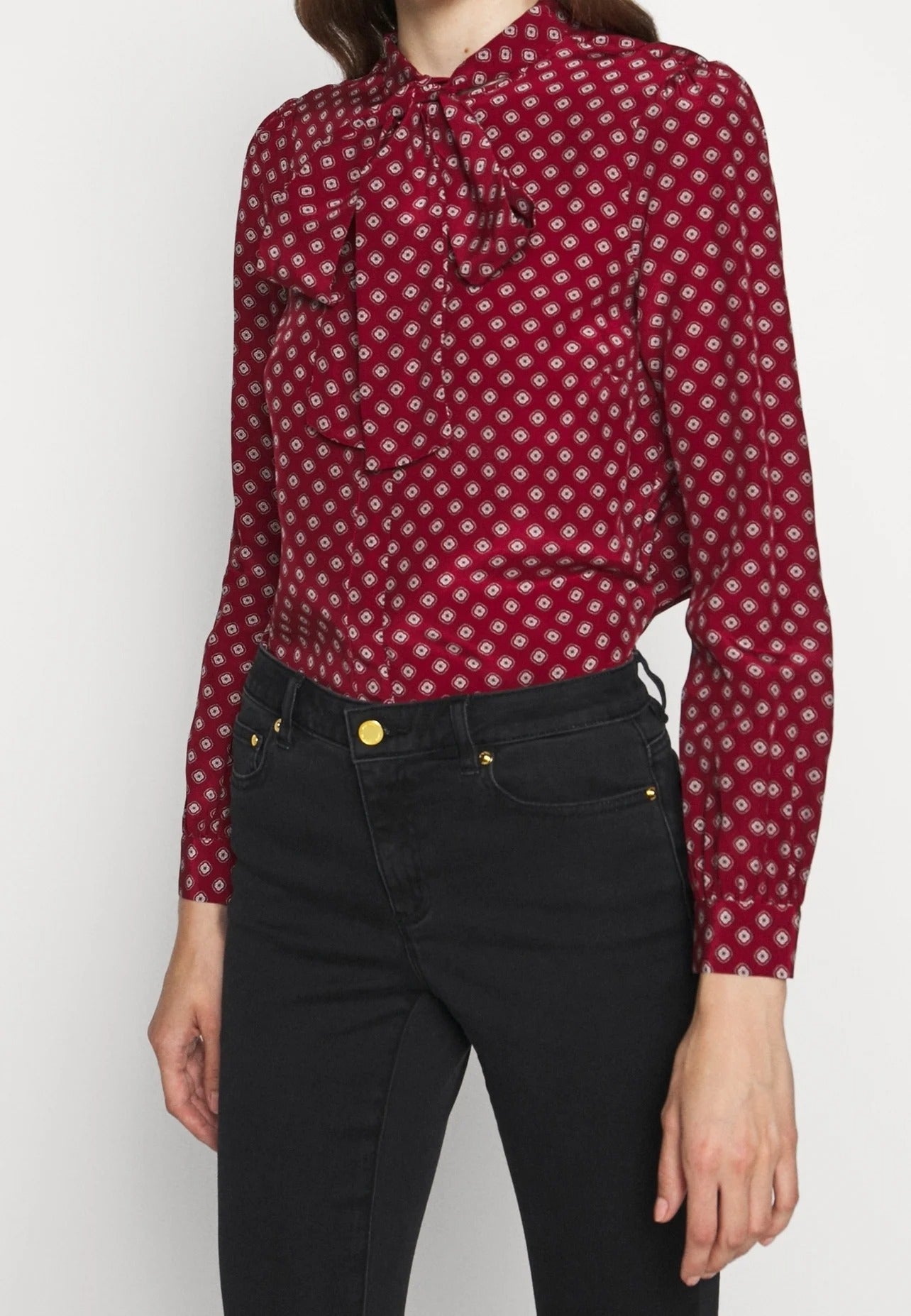 MICHAEL Michael Kors Women's Blouse in Maroon – Size XS