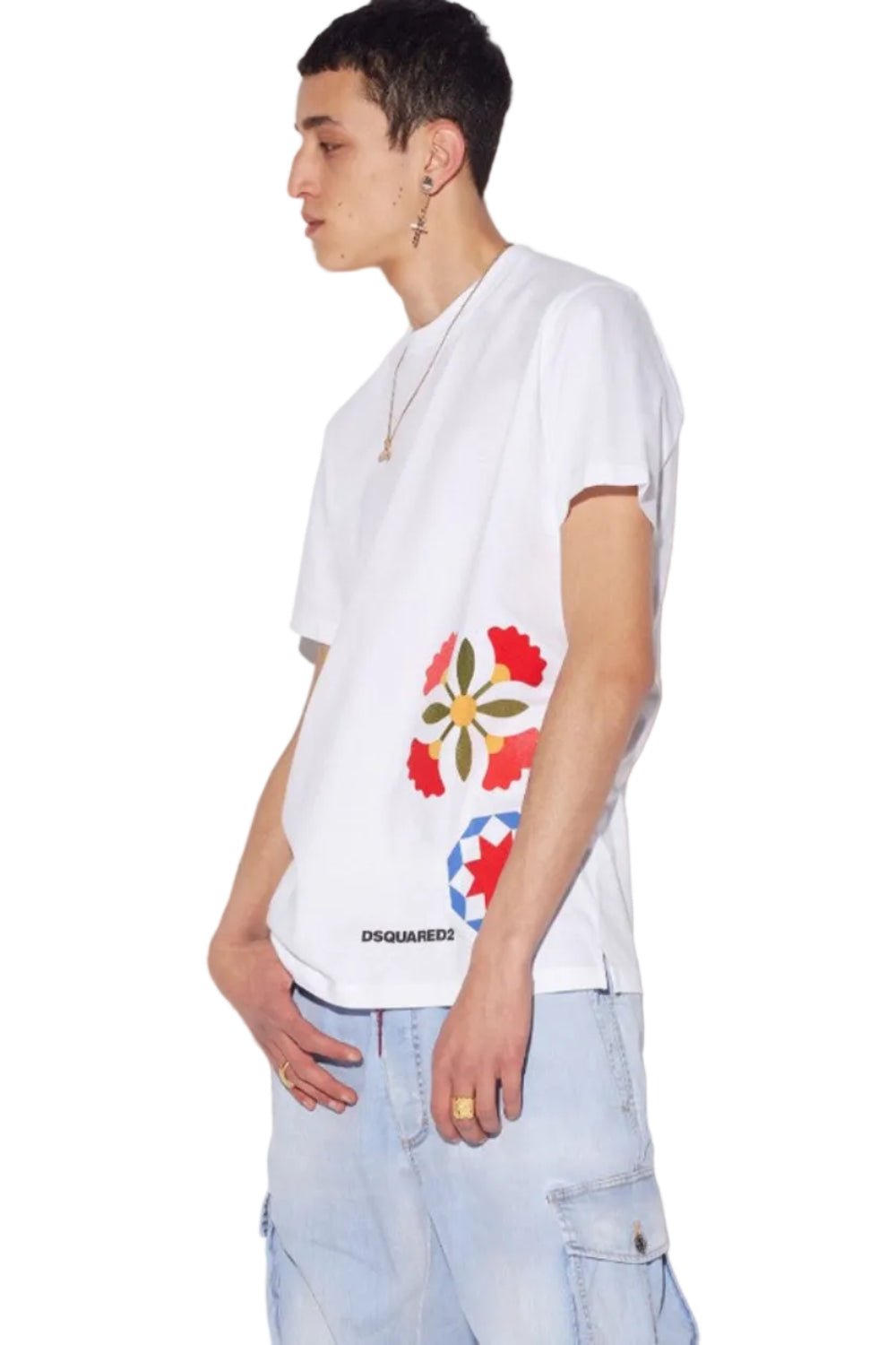 Dsquared2 Men's Prairie Cigarette Cotton Jersey T-Shirt - White