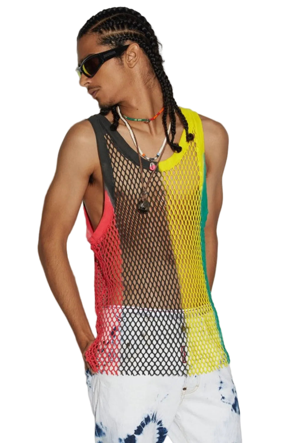 Dsquared2 Men's Cotton Mesh Tank Top - Yellow/Green