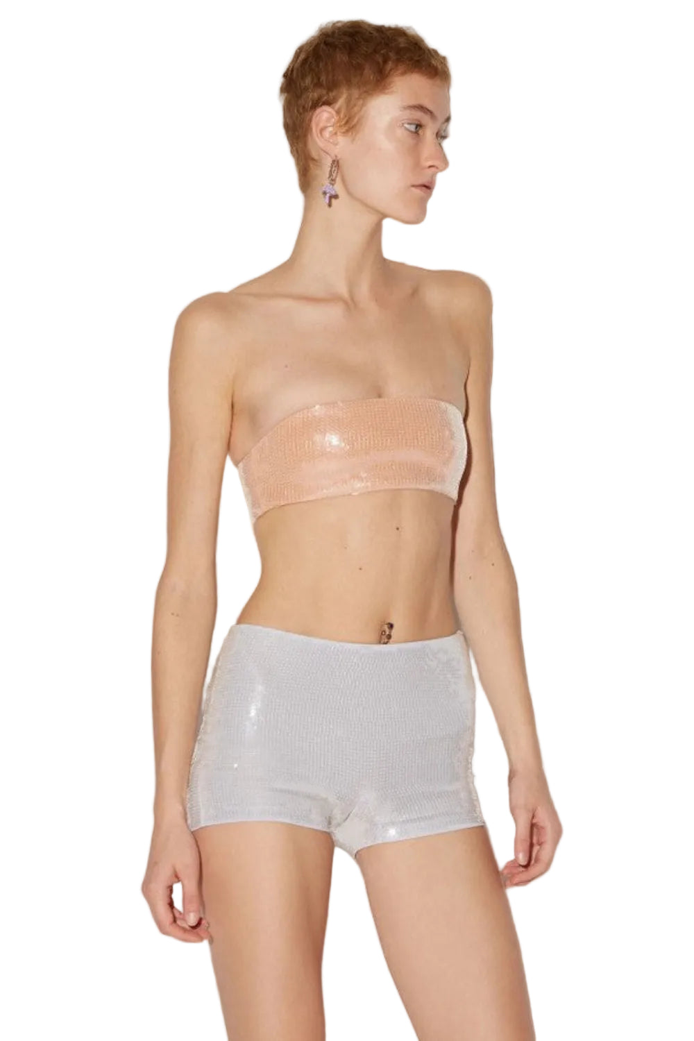 Dsquared2 Women's Disco Sequin Hot Pants - Light Grey