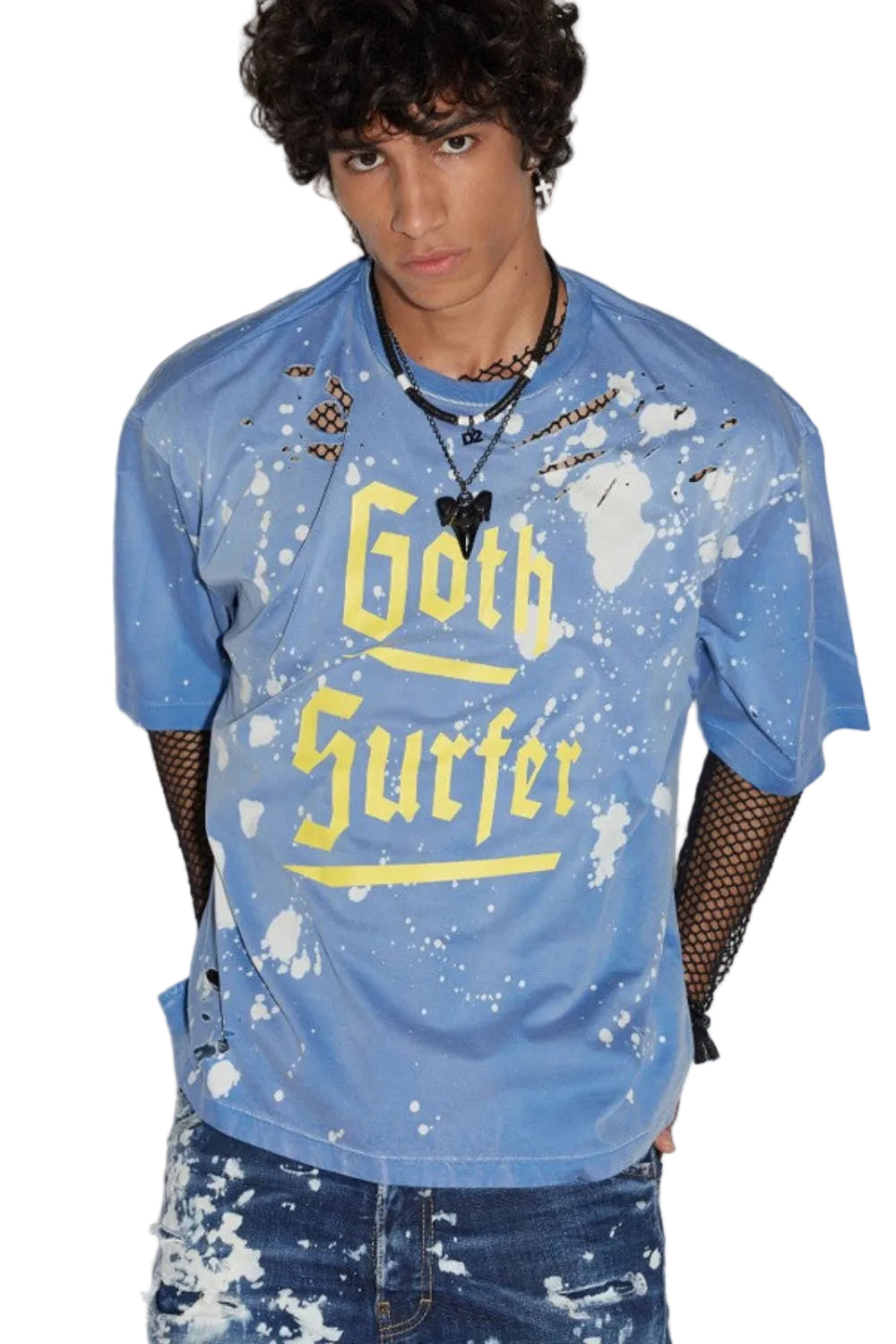 Dsquared2 Men's Goth Foam Spot Cotton Jersey T-Shirt - Baja Blue