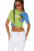 Dsquared2 Women's Criss Cross Split Light Cotton Jersey T-Shirt - Acid Green
