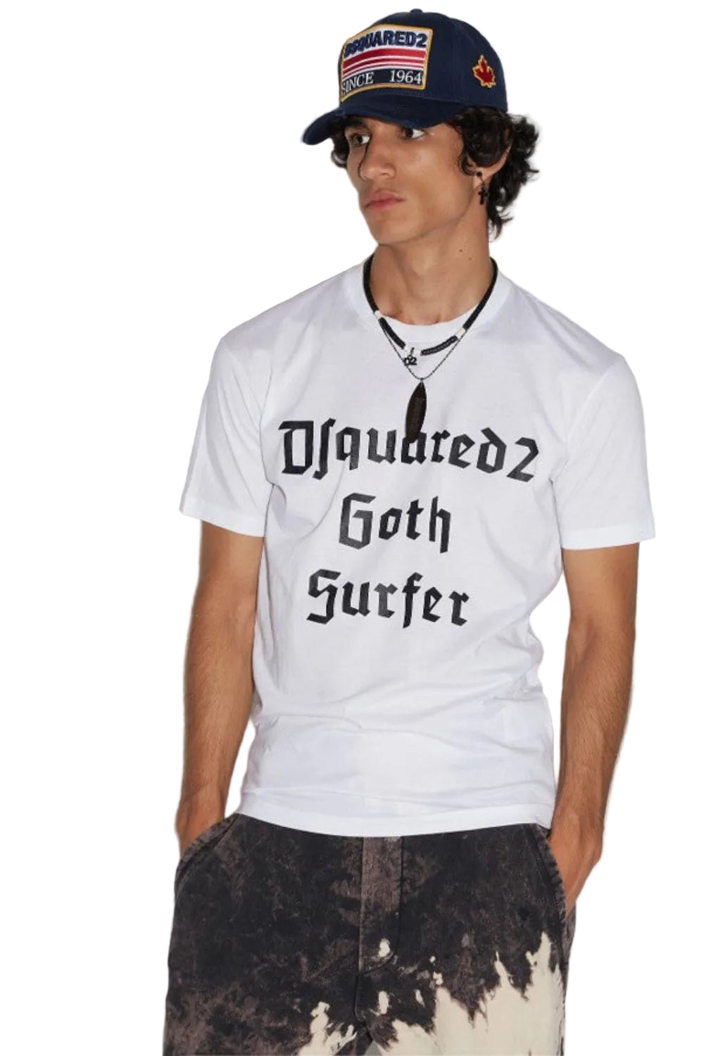 Dsquared2 Men's D2 Goth Surfer Cotton Jersey T-Shirt - White