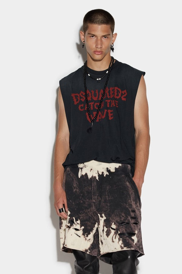 Dsquared2 Men's D2 Catch The Wave Light Cotton Jersey Tank Top - Black