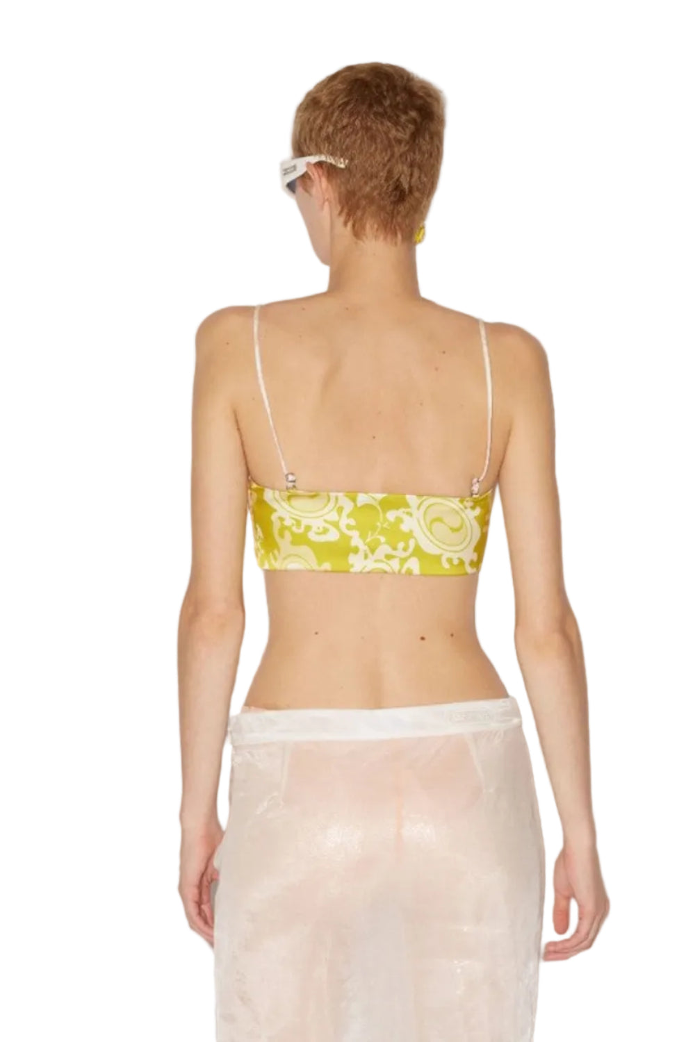 Dsquared2 Women's Sunflower Printed Satin Bandeau Top - Multicolor