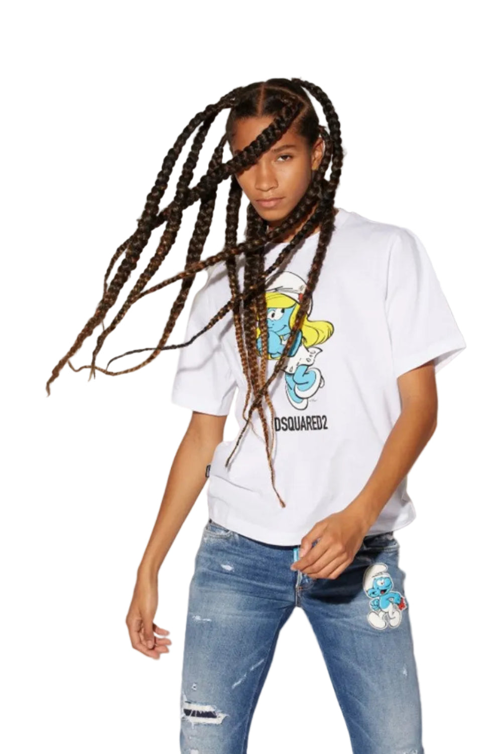 Dsquared2 Women's Smurfette Easy Organic Cotton Jersey T-Shirt - White