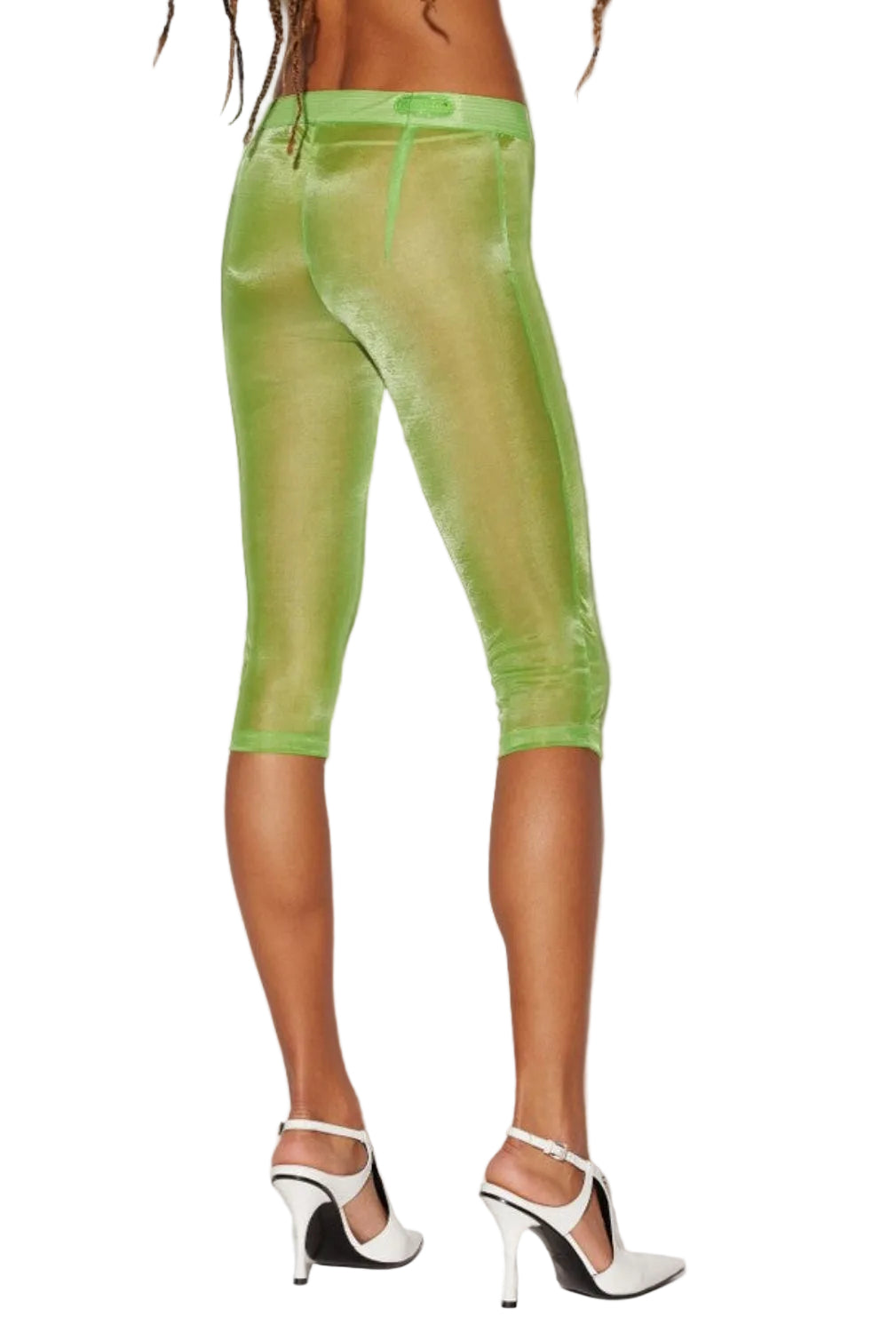 Dsquared2 Women's Cropped Skinny Technical Mesh Pants - Fluo Green