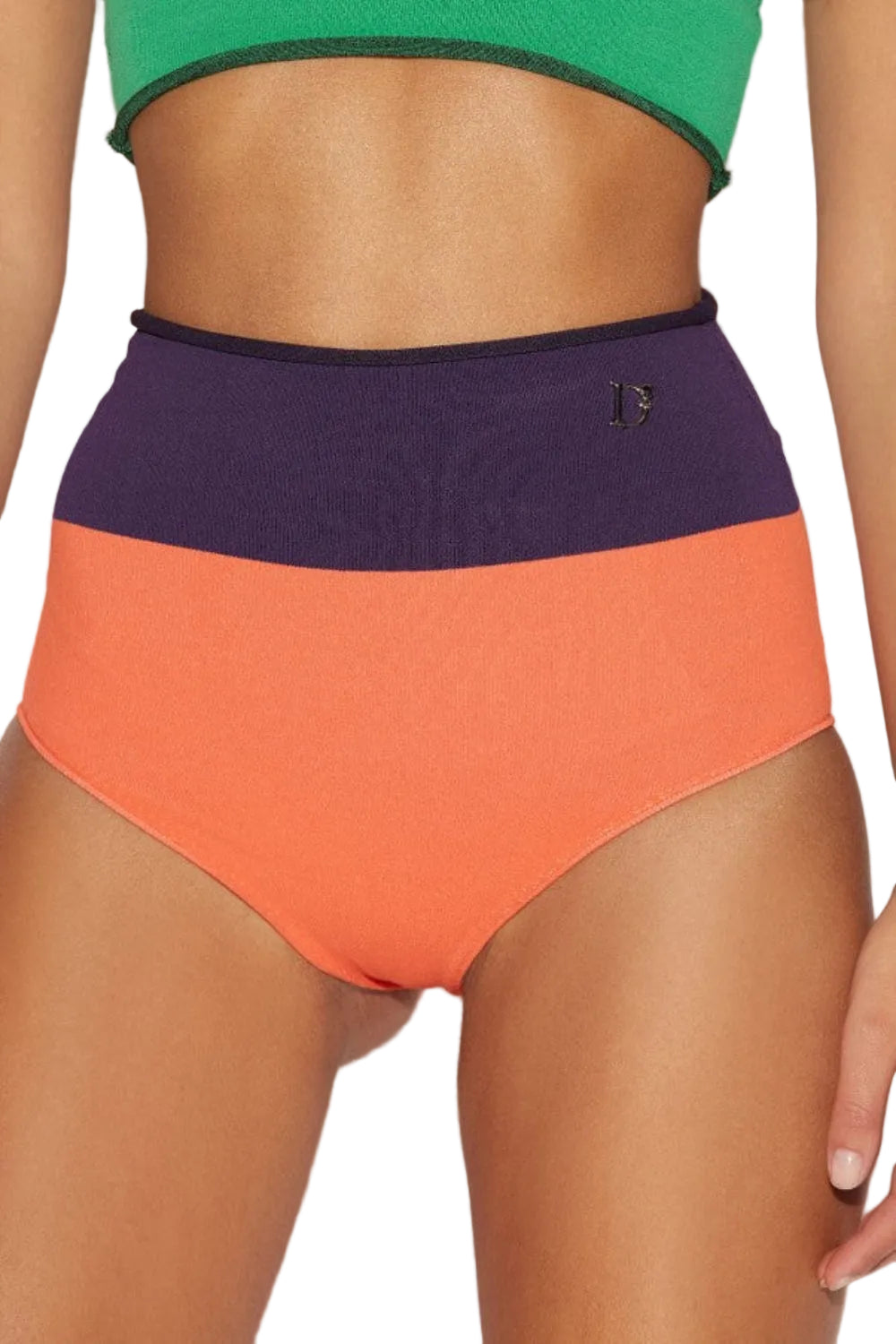 Dsquared2 Women's Viscose Blend Knit Hot Pants - Purple/Orange