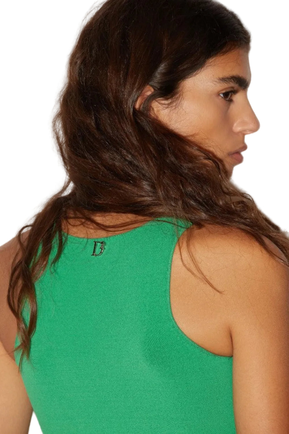 Dsquared2 Women's Crop Viscose Blend Knit Tank Top - Green