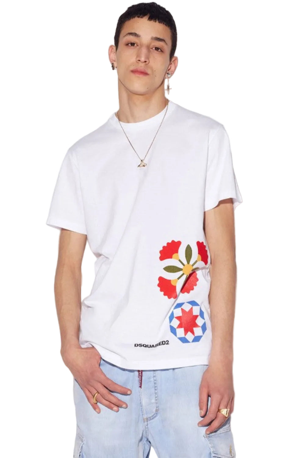 Dsquared2 Men's Prairie Cigarette Cotton Jersey T-Shirt - White