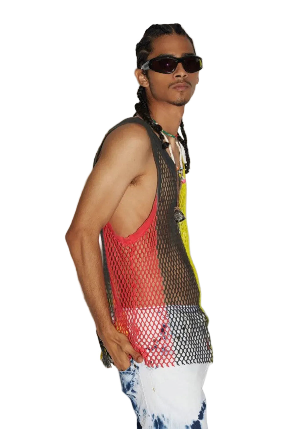 Dsquared2 Men's Cotton Mesh Tank Top - Yellow/Green