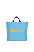 Dsquared2 Men's Logo Print Organic Canvas Shopping Bag - Caribbean