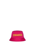Dsquared2 Men's Embroidered Cotton Gabardine Hat - Fuchsia/Yellow