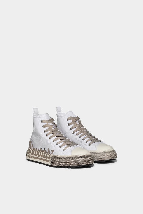 Dsquared2 Men's Gothic Print Organic Canvas Sneakers - Off-White