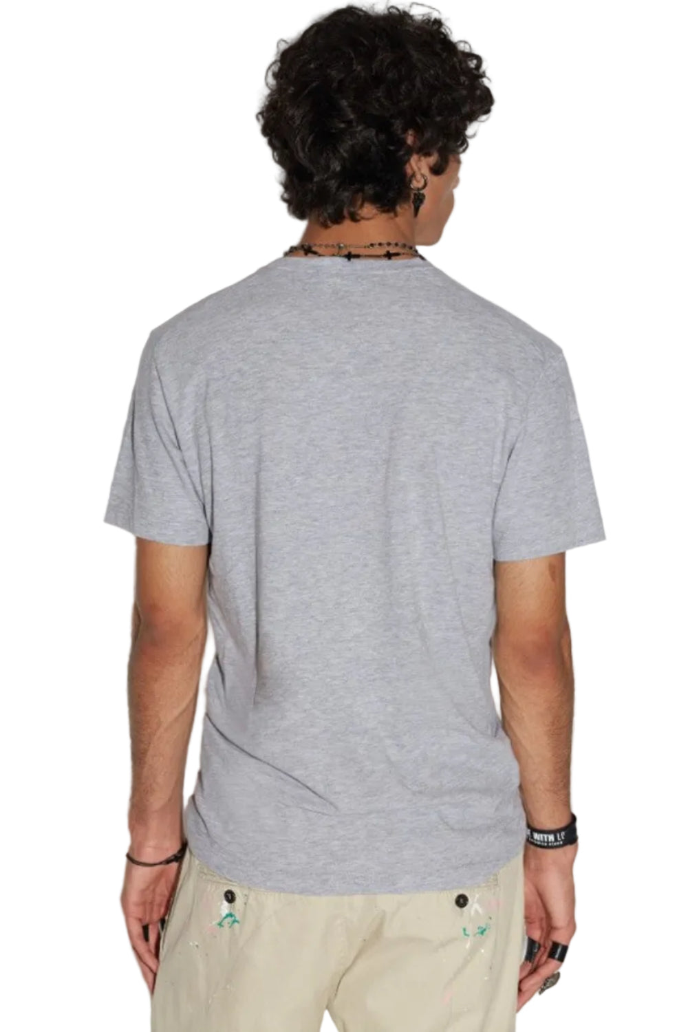 Dsquared2 Men's Icon Cracked Cool Cotton Viscose Jersey T-Shirt - Grey Melange