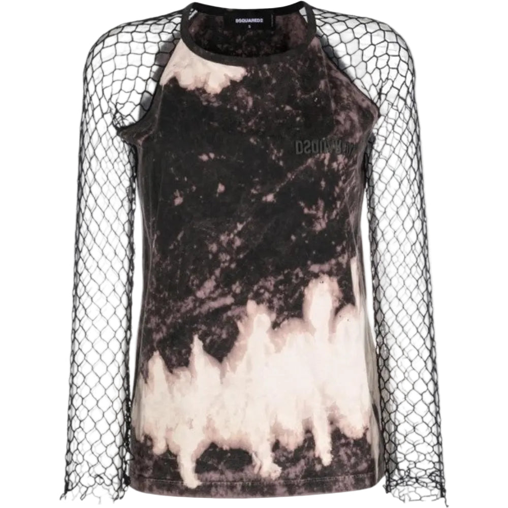 Dsquared2 Women's Tie & Dye Net Cotton Jersey T-Shirt - Col. 965A