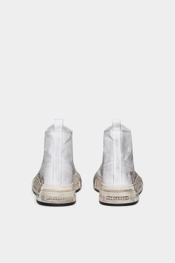 Dsquared2 Men's Gothic Print Organic Canvas Sneakers - Off-White