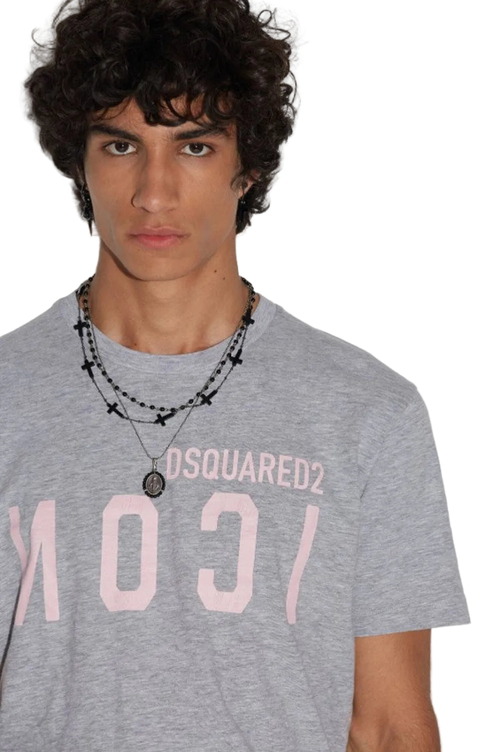 Dsquared2 Men's Icon Cracked Cool Cotton Viscose Jersey T-Shirt - Grey Melange