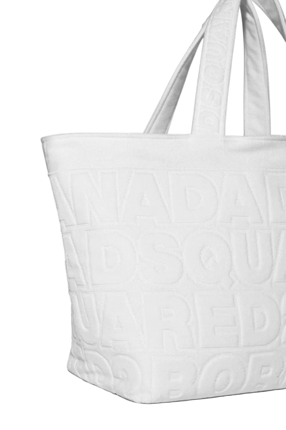 Dsquared2 Women's Logo Jacquard Cotton Terry Shopping Bag - White