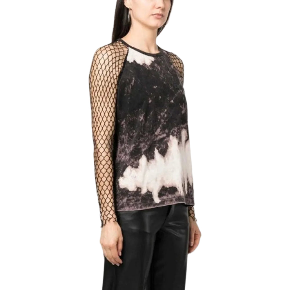 Dsquared2 Women's Tie & Dye Net Cotton Jersey T-Shirt - Col. 965A