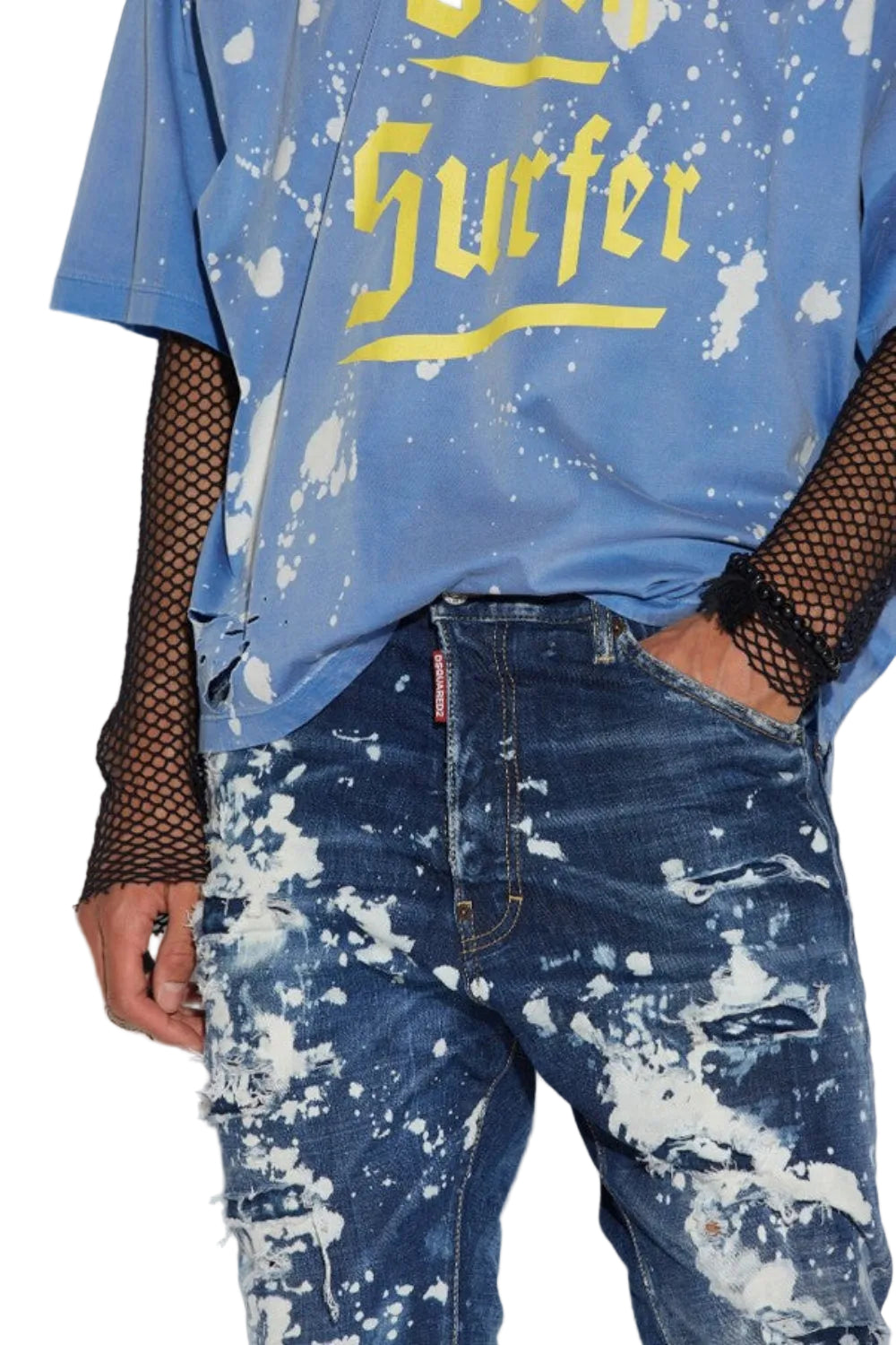 Dsquared2 Men's Relax Long Crotch Stretch Denim Jeans - Navy Blue