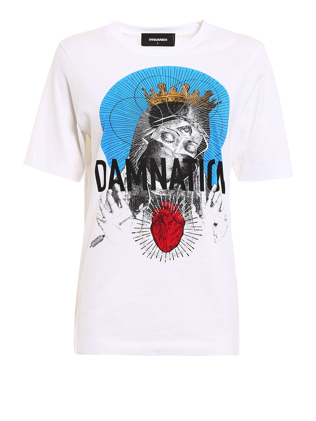 Dsquared2 Men's White Damnation Print Cotton T-Shirt XXL