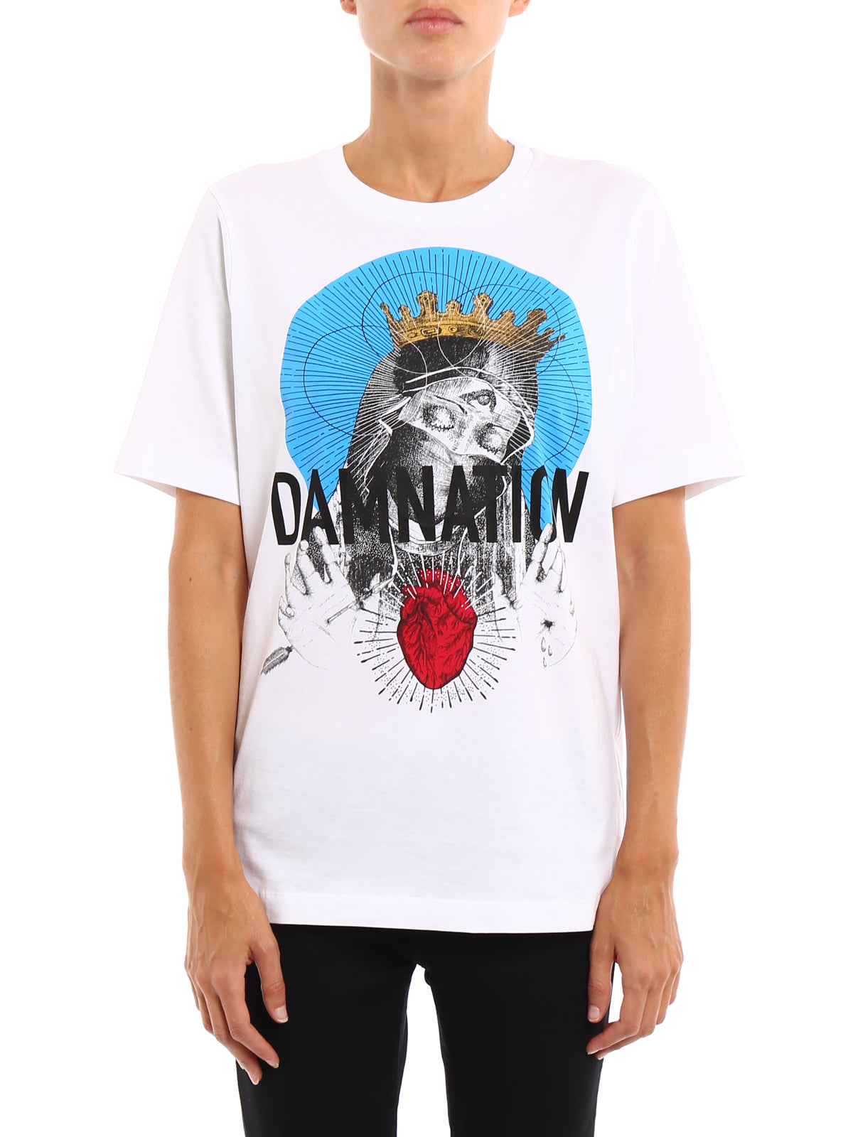 Dsquared2 Men's White Damnation Print Cotton T-Shirt XXL