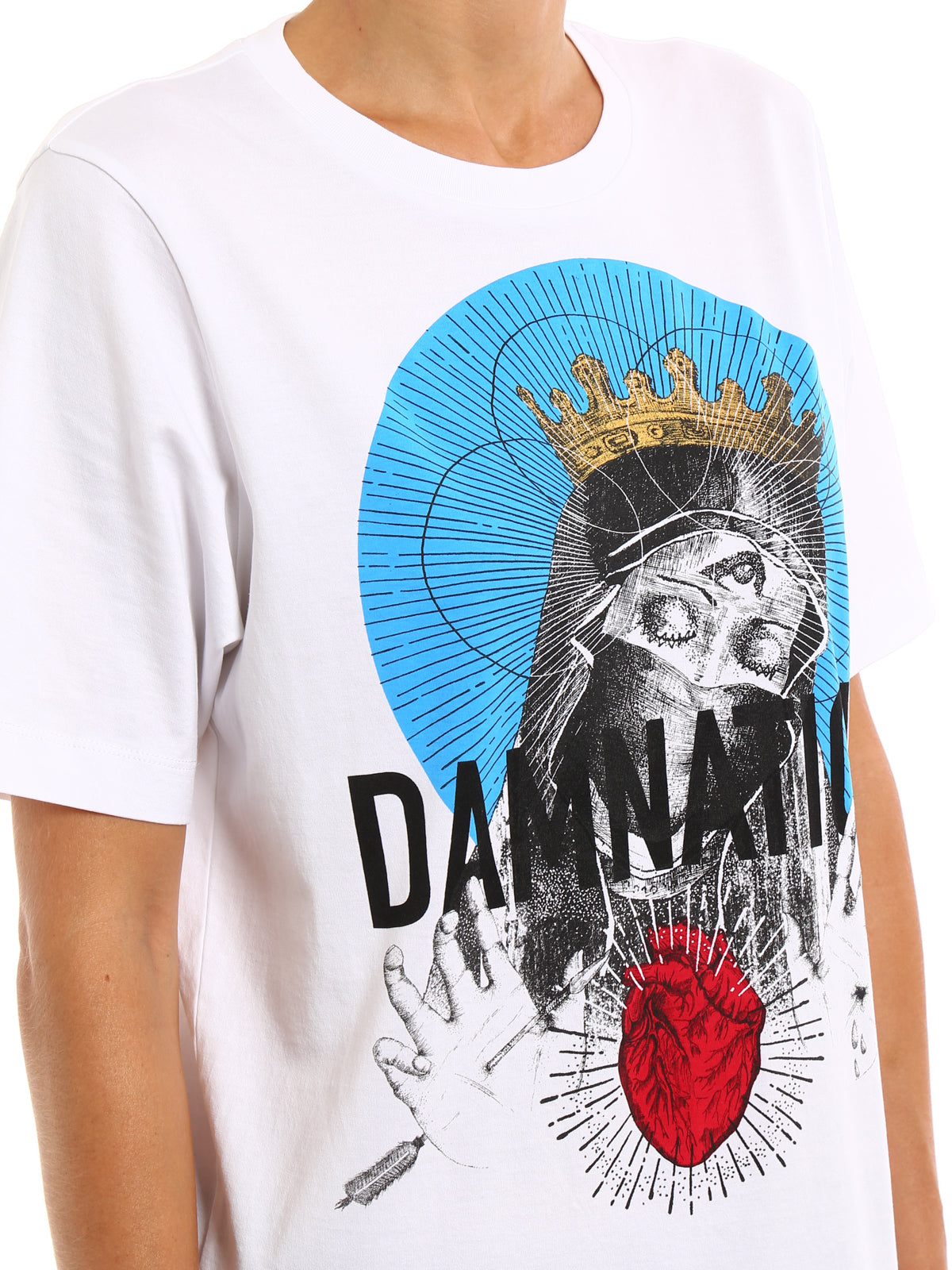 Dsquared2 Men's White Damnation Print Cotton T-Shirt XXL