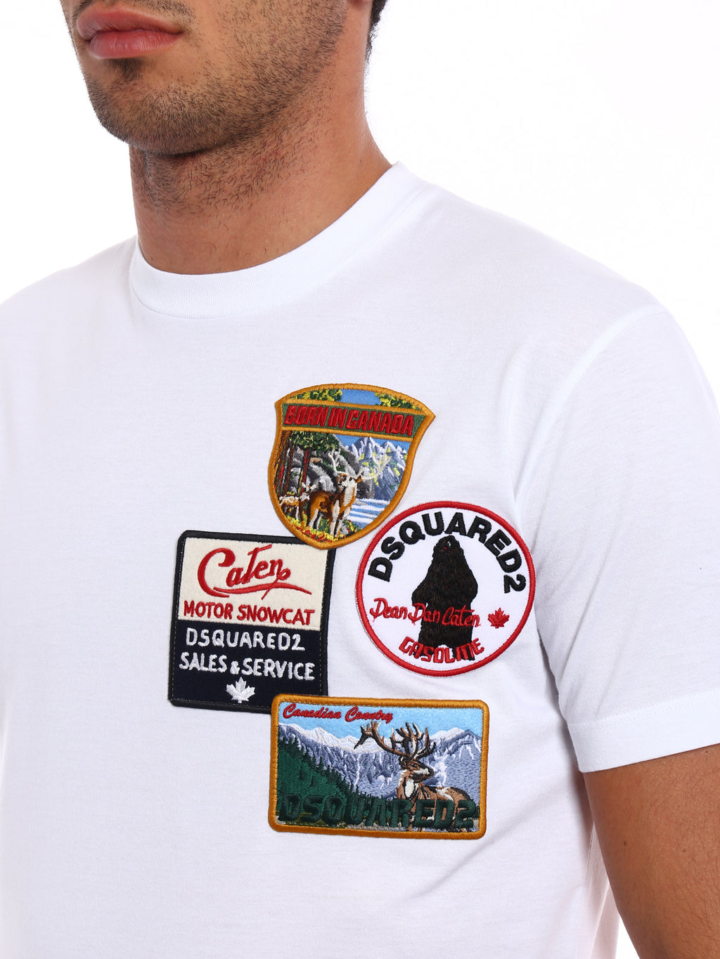 Dsquared2 Men's Patch Detailed Cotton T-Shirt - White