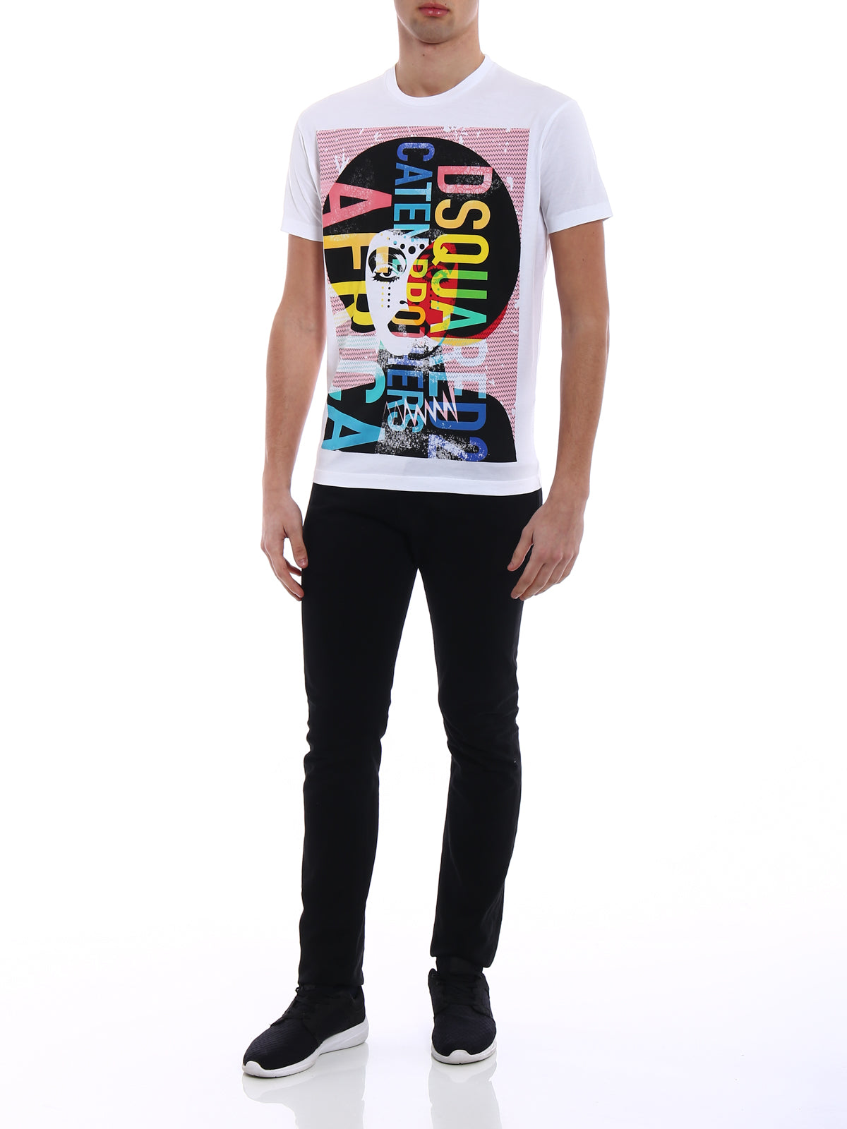 Dsquared2 Men's Colourful Africa Print Cotton T-Shirt - White