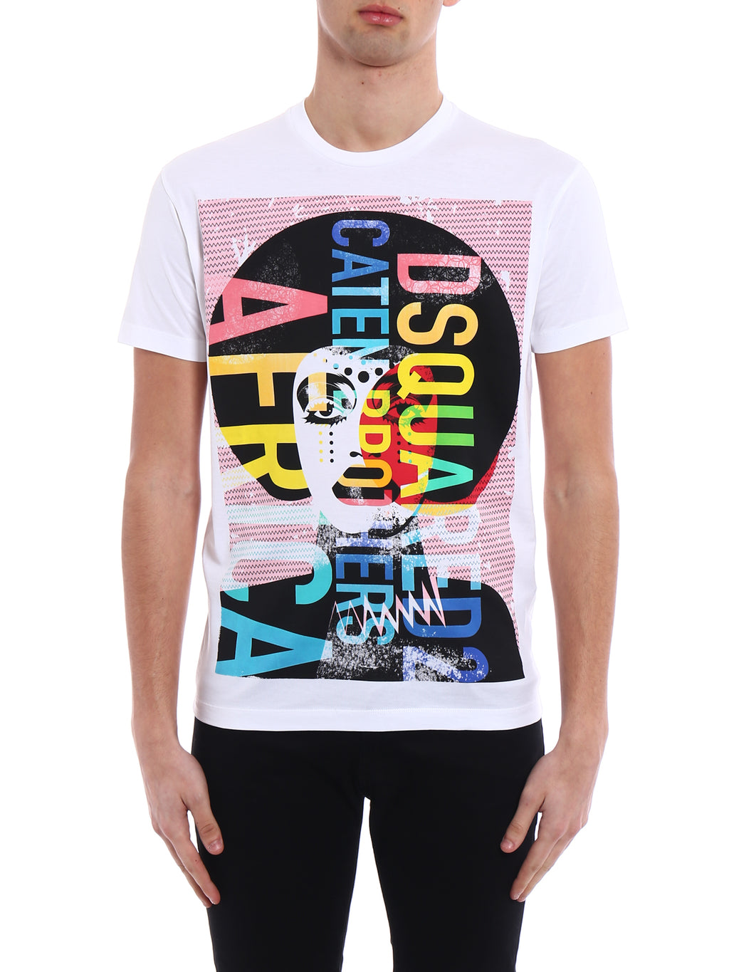 Dsquared2 Men's Colourful Africa Print Cotton T-Shirt - White