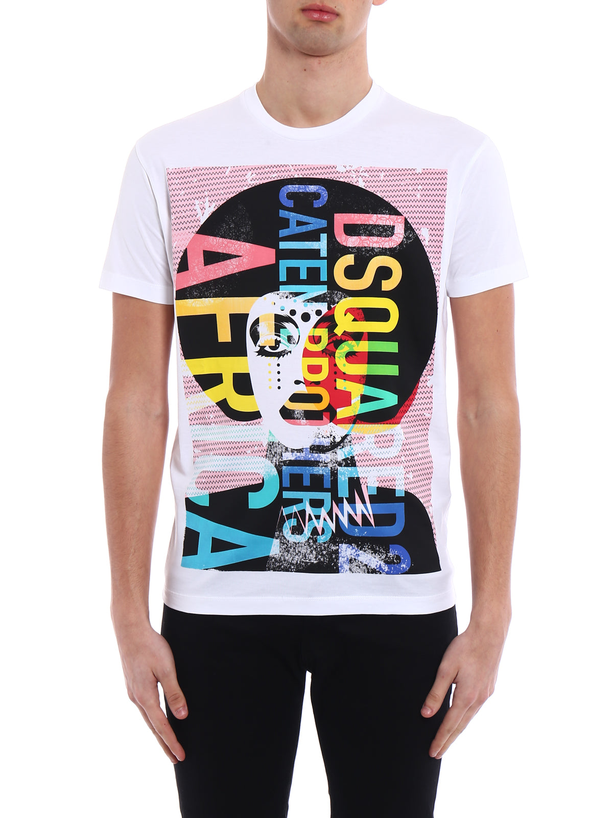 Dsquared2 Men's Colourful Africa Print Cotton T-Shirt - White