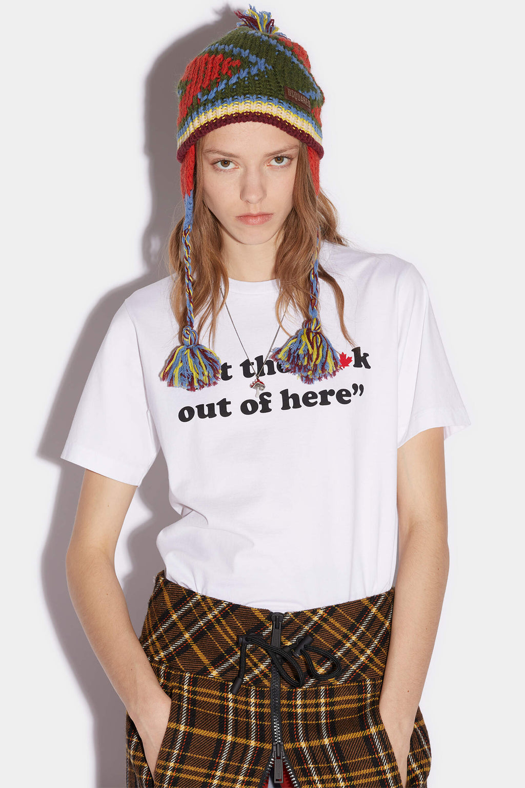 Dsquared2 Women's White GTFO Slogan T-Shirt