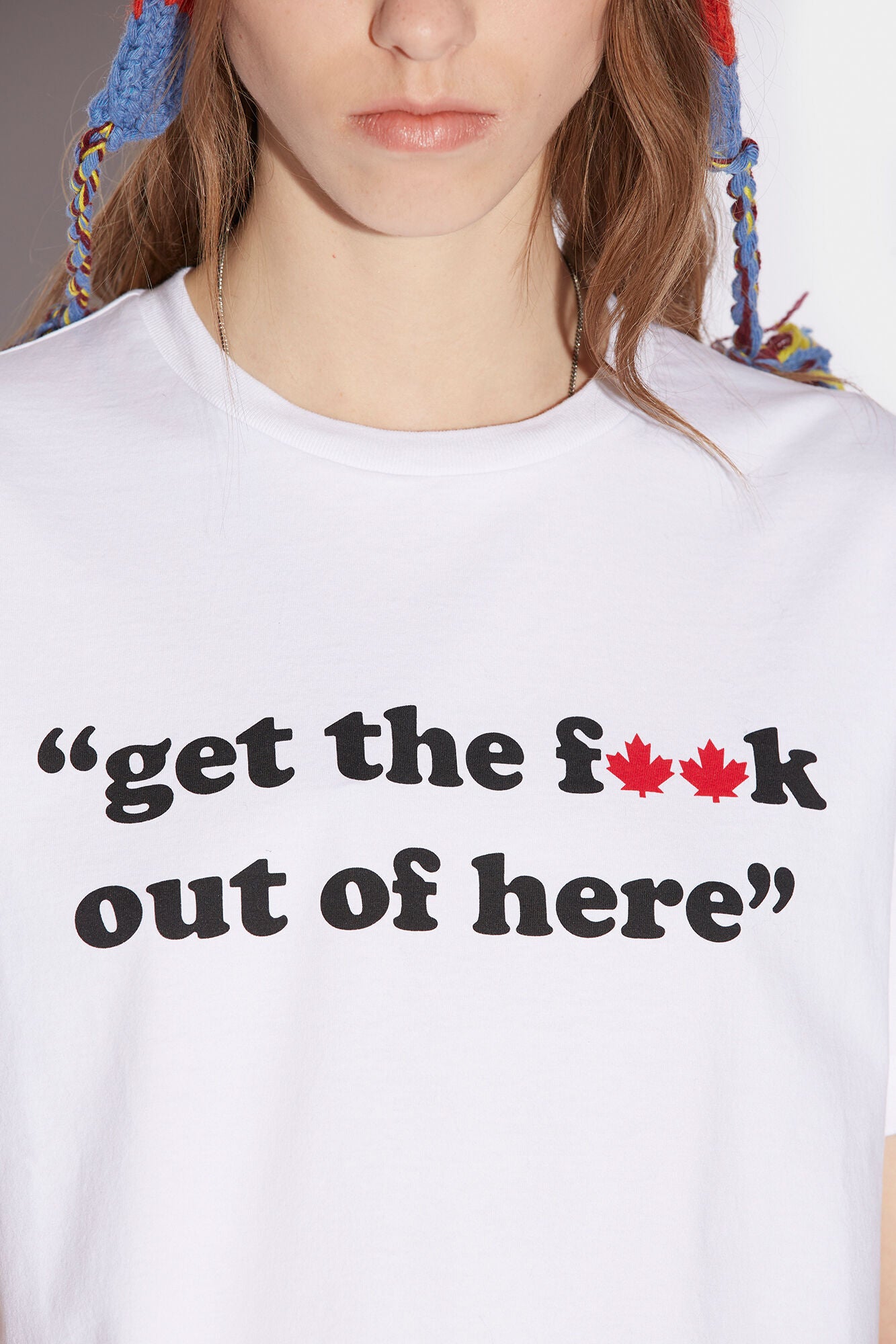 Dsquared2 Women's White GTFO Slogan T-Shirt