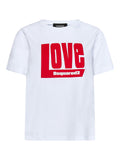 Dsquared2 Women's White Love Logo Graphic T-Shirt