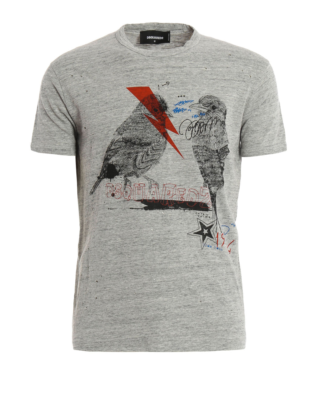 Dsquared2 Women's Distressed Birds Sketched T-Shirt