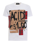 Dsquared2 Men's Acid Print Graphic Cotton T-Shirt - White