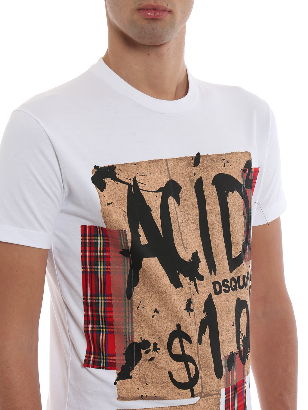 Dsquared2 Men's Acid Print Graphic Cotton T-Shirt - White
