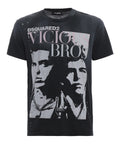 Dsquared2 Men's Black Vicious Bros Cotton T-Shirt Size XL