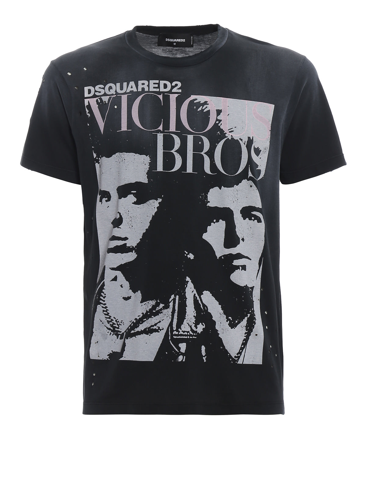 Dsquared2 Men's Black Vicious Bros Cotton T-Shirt Size XL