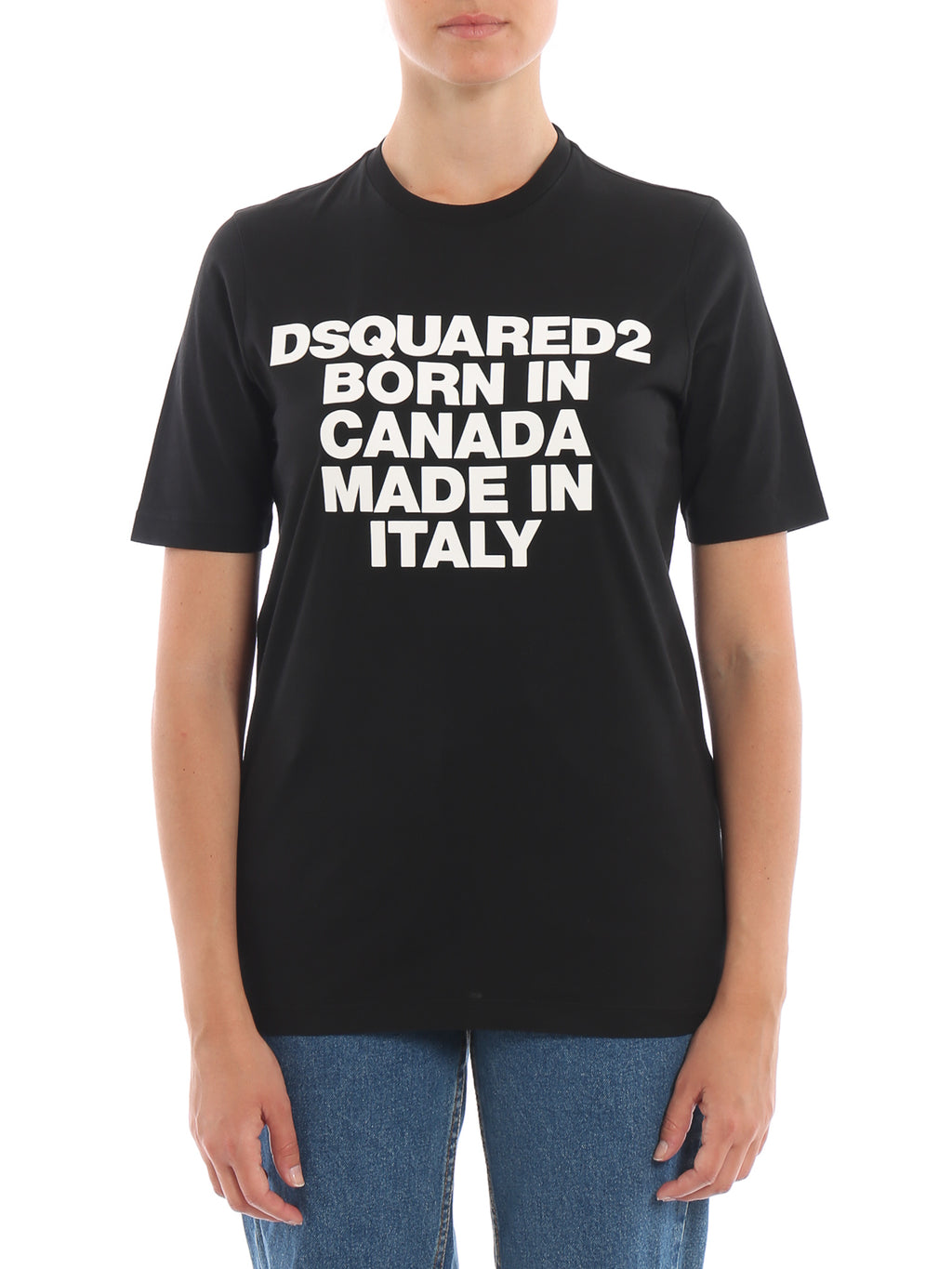 Dsquared2 Women's Born In Canada Made In Italy Cotton T-Shirt - Black