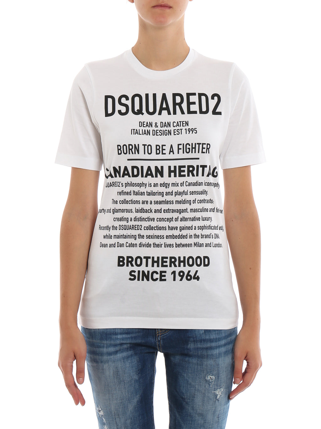 Dsquared2 Women's Canadian Heritage Print Cotton T-Shirt - White