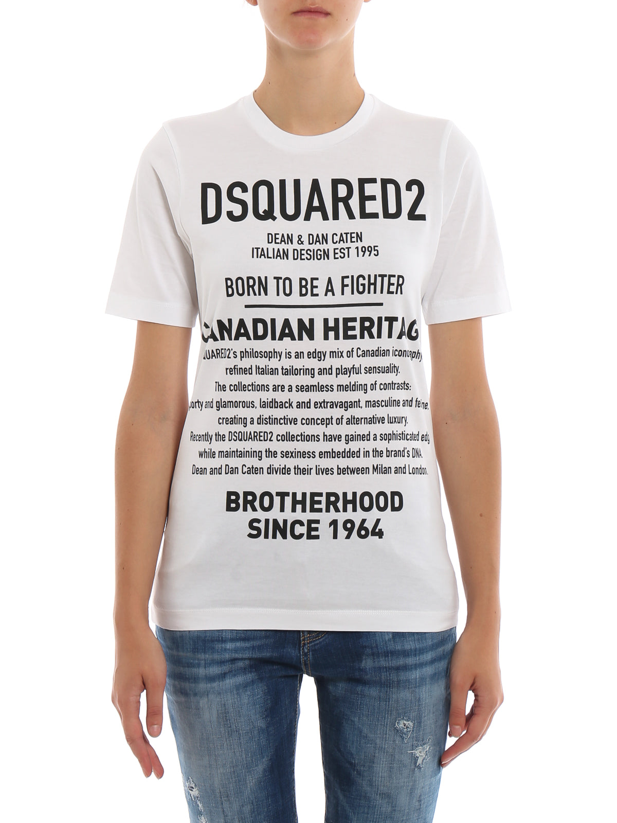 Dsquared2 Women's Canadian Heritage Print Cotton T-Shirt - White