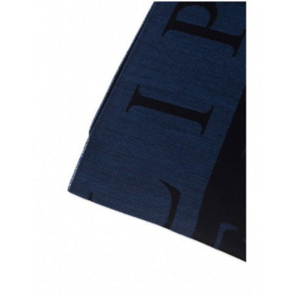 Philipp Plein Logo Scarf - Blue-Black