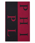 Philipp Plein Logo Scarf - Black-Burgundy