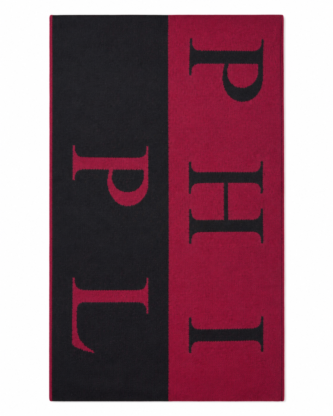 Philipp Plein Logo Scarf - Black-Burgundy