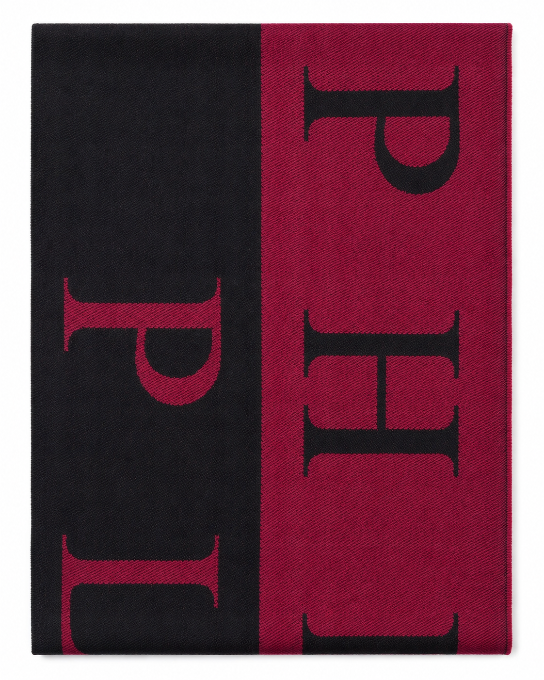 Philipp Plein Logo Scarf - Black-Burgundy