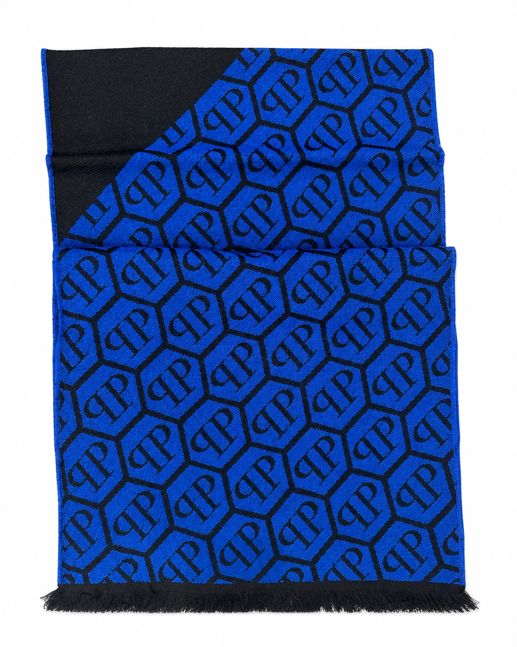 Philipp Plein Logo Scarf - Blue-Black